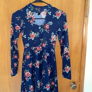 📍SOLD📍Floral Mock Neck Skater Dress
